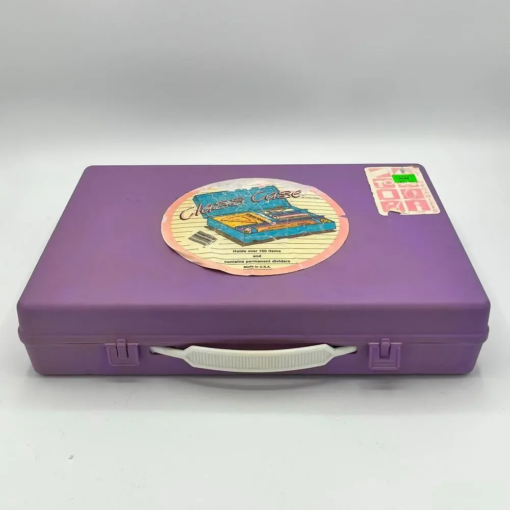 Vintage 1987 Class Case Divided Pencil School Supplies Plastic Case Made in USA